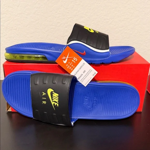 Nike Air Max Camden Slide in Hyper Blue, Team Orange and Black - Picture 2 of 4